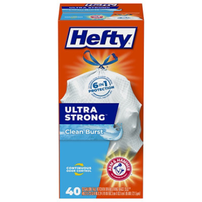 Hefty Trash Bag Tall Drawstring Ultra Strong Clean Burst - 40 Count - Image 3