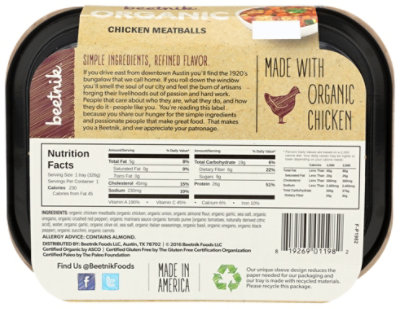 Beetnik Organic Chicken Meatballs - 11.5 Oz - Image 2