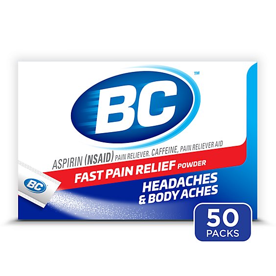 Bc Pain Relief Powder Headaches & Body Aches Fast Regular Str - 50 Count