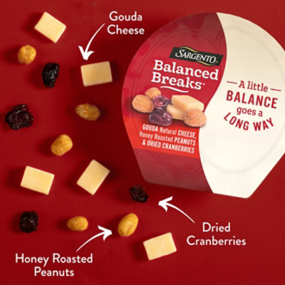 Sargento Balanced Breaks Gouda Natural Cheese Honey Roasted Peanuts Dried Cranberries - 3-1.5 Oz - Image 3