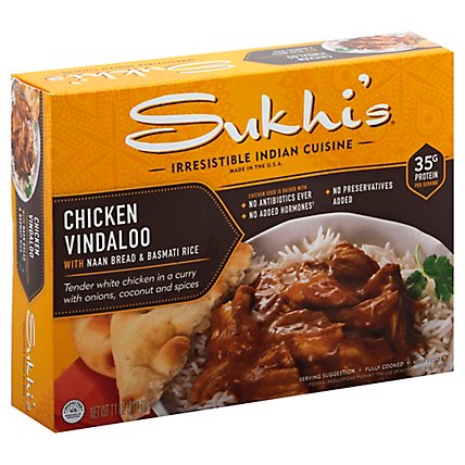Sukhis Chicken Vindaloo With Naan Bread & Basmati Rice - 11 Oz - Image 1