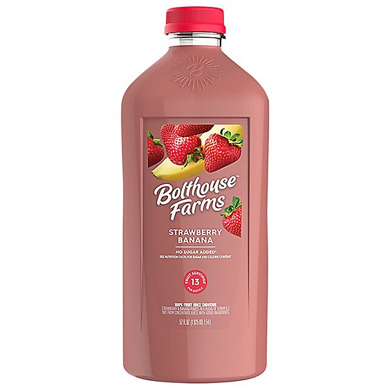 Bolthouse Farms 100% Fruit Juice Smoothie + Boosts Strawberry Banana - 52 Fl. Oz.