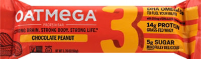 Oatmega Protein Bar Grass-Fed Whey Chocolate Peanut - 1.8 Oz - Image 2