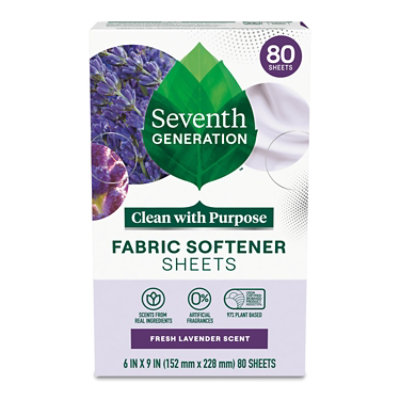 Seventh Generation Fabric Softener Sheets Fresh Lavender Scent - 80 Count - Image 2