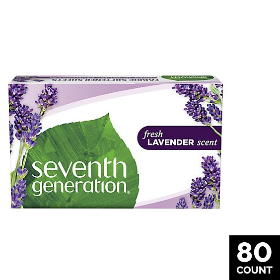 Seventh Generation Fabric Softener Sheets Fresh Lavender Scent - 80 Count