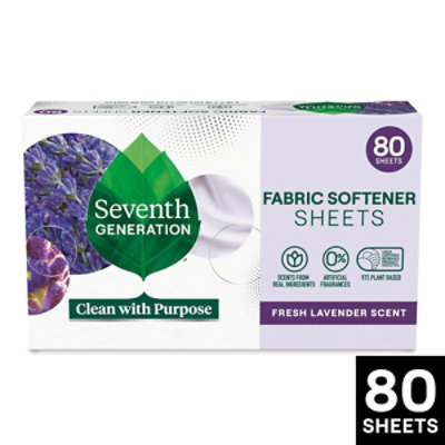 Seventh Generation Fabric Softener Sheets Fresh Lavender Scent - 80 Count - Image 1