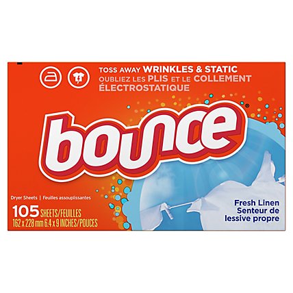 Bounce Fabric Softener Dryer Sheets Fresh Linen - 105 Count - Image 1