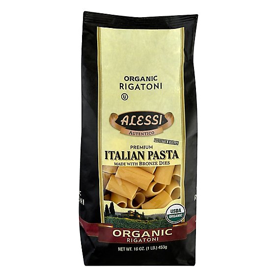 Alessi Organic Pasta Italian Rigatoni - 16 Oz