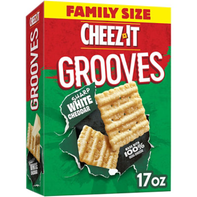 Cheez-It Grooves Cheese Crackers Crunchy Snack Sharp White Cheddar - 17 Oz - Image 1