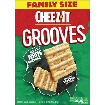 Cheez-It Grooves Cheese Crackers Crunchy Snack Sharp White Cheddar - 17 Oz - Image 7