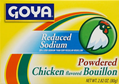 Goya Powdered Chicken Flavored Bouillon Reduced Sodium Box - 2.82 Oz - Image 2