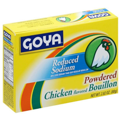 Goya Powdered Chicken Flavored Bouillon Reduced Sodium Box - 2.82 Oz - Image 1