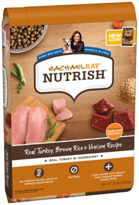 Rachael Ray Nutrish Food for Dogs Adult Natural Turkey Brown Rice & Venison Recipe Bag - 13 Lb