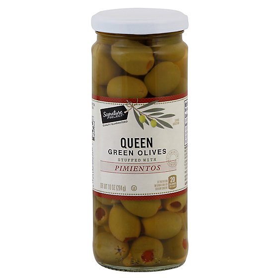 Signature SELECT Queen Olives Stuffed With Pimiento Jar - 10 Oz