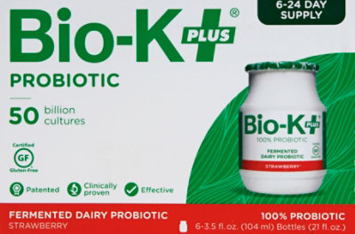 Bio-K Plus Acidophilus Strawberry - 6-3.5 Fl. Oz. - Image 2