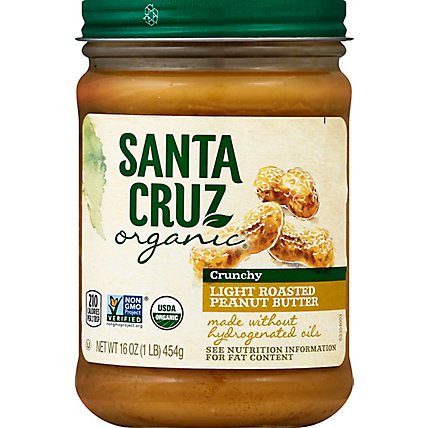 Santa Cruz Organic Peanut Butter Light Roasted Crunchy - 16 Oz - Image 2