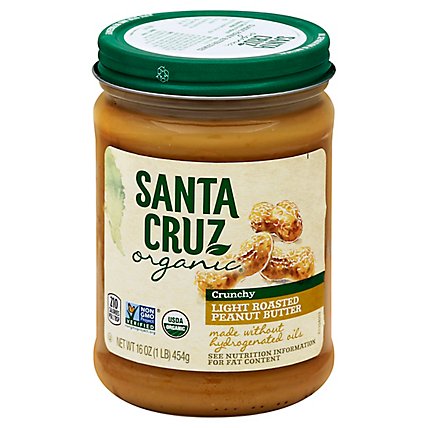 Santa Cruz Organic Peanut Butter Light Roasted Crunchy - 16 Oz - Image 1