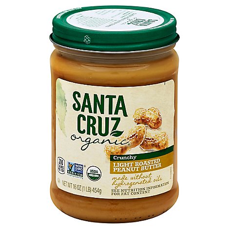 Santa Cruz Organic Peanut Butter Light Roasted Crunchy - 16 Oz