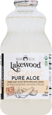 Lakewood Organic Juice Fresh Pressed GMO Free Pure Aloe - 32 Fl. Oz. - Image 2