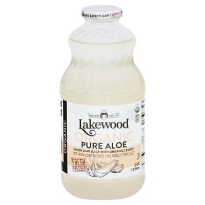 Lakewood Organic Juice Fresh Pressed GMO Free Pure Aloe - 32 Fl. Oz.