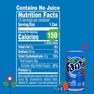 Fanta Berry Flavored Soda Cans - 12-12 Fl. Oz. - Image 3