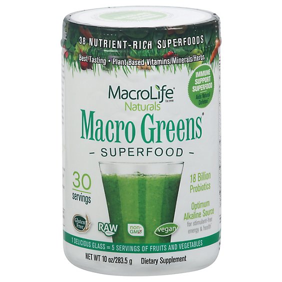 Macrolife Naturals Macro Greens - 10 Oz.