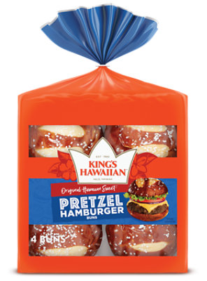 King's Hawaiian Original Hawaiian Sweet Pretzel Hamburger Buns - 10.5 Oz - Jewel-Osco