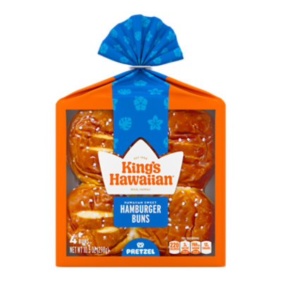 Kings Hawaiian Original Hawaiian Sweet Pretzel Hamburger Buns - 10.5 OZ