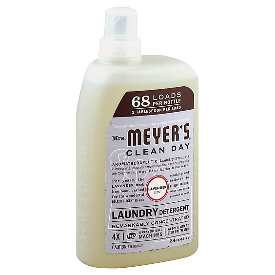 Mrs. Meyers Clean Day Laundry Detergent Remarkably Concentrated 4X Lavender Scent - 34 Fl. Oz.