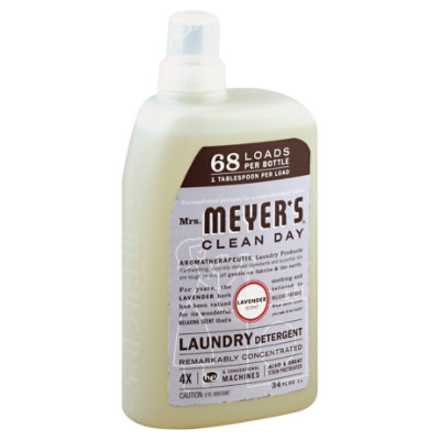 Mrs. Meyers Clean Day Laundry Detergent Remarkably Concentrated 4X Lavender Scent - 34 Fl. Oz.
