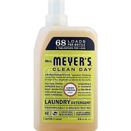 Mrs. Meyers Clean Day Laundry Detergent Remarkably Concentrated Lemon Verbena Scent - 34 Fl. Oz. - Image 2