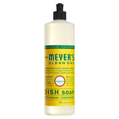 Mrs. Meyers Clean Day Liquid Dish Soap Honeysuckle Scent 16 ounce bottle