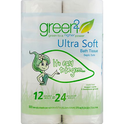 Green2 Bath Tissue Ultra Soft Double Rolls Two-Ply - 12 Count - Image 2