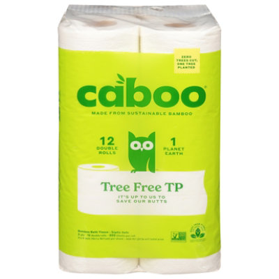 Caboo Bathroom Tissue Double Roll 2-Ply Fragrance Free Bag - 12 Roll - Image 3