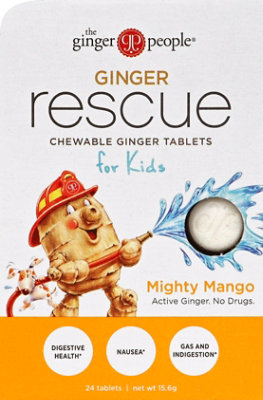 Ginger People Ginger Rescue for Kids Chewing Ginger Tablets Mighty Mango - 24 Count - Image 2