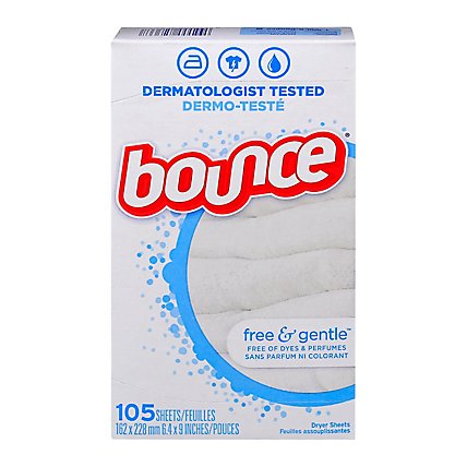Bounce Fabric Softener Dryer Sheets Free & Gentle - 105 Count - Image 3