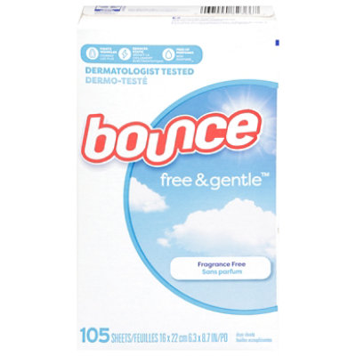 Bounce Fabric Softener Dryer Sheets Free & Gentle - 105 Count - Image 3