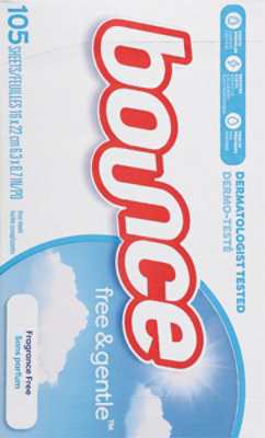 Bounce Fabric Softener Dryer Sheets Free & Gentle - 105 Count - Image 5