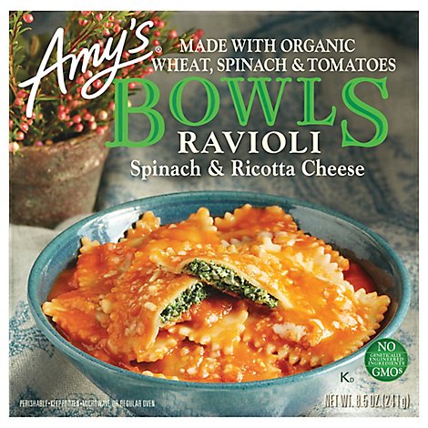 Amys Bowls Ravioli Spinach & Ricotta Cheese - 8.5 Oz