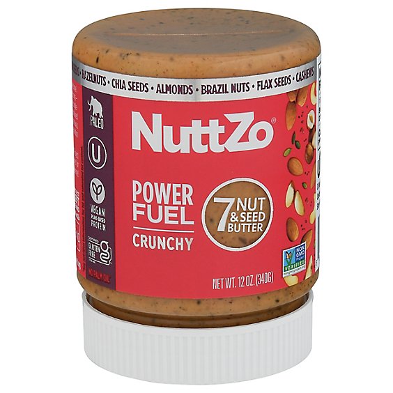 NuttZo Seven Nut & Seed Butter Crunchy Power Fuel - 12 Oz