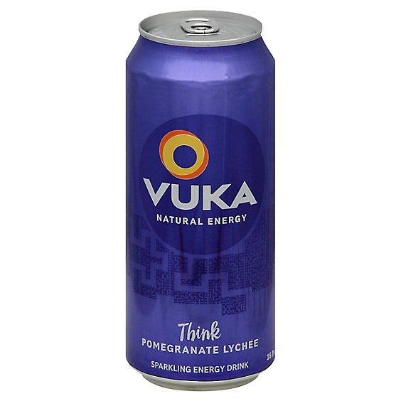 Vuka Energy Drink Sparkling Think Pomegranate Lychee - 16 Fl. Oz.