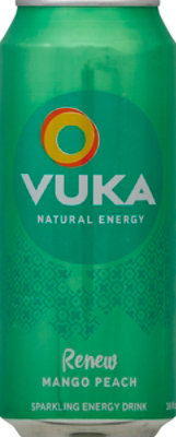 Vuka Energy Drink Sparkling Renew Mango Peach - 16 Fl. Oz. - Image 2