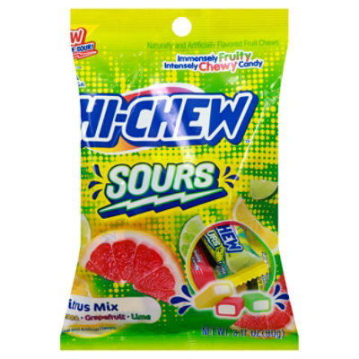 Hi-Chew Candy Fruit Chews Sour Mix Peg Bag - 3.17 Oz