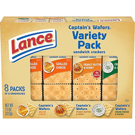 Lance Captains Wafers Cracker Sandwiches On-the-Go Packs Variety Packs - 8 - 11 Oz