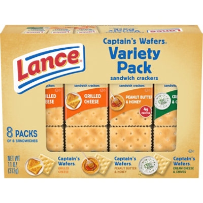 Lance Captains Wafers Cracker Sandwiches On-the-Go Packs Variety Packs - 8 - 11 Oz