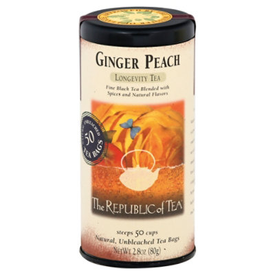 The Republic of Tea Black Tea Bags Longevity Ginger Peach - 50 Count - Image 3