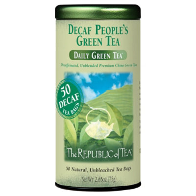 The Republic of Tea Green Tea Bags Decaf Peoples Daily - 50 Count - Image 1
