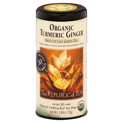 The Republic Of Tea Green Tea Organic Turmeric Ginger - 50 Count - Image 3