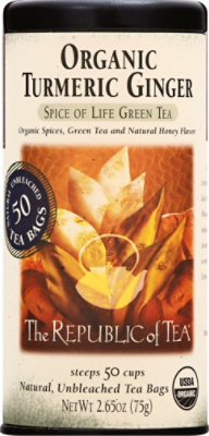 The Republic Of Tea Green Tea Organic Turmeric Ginger - 50 Count - Image 2