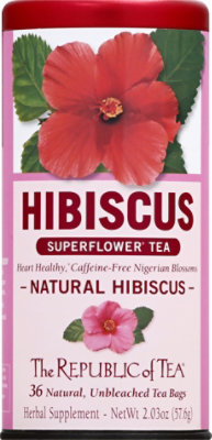 The Republic of Tea Superflower Tea Bags Natural Hibiscus - 36 Count - Image 2